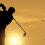Golf at sunset