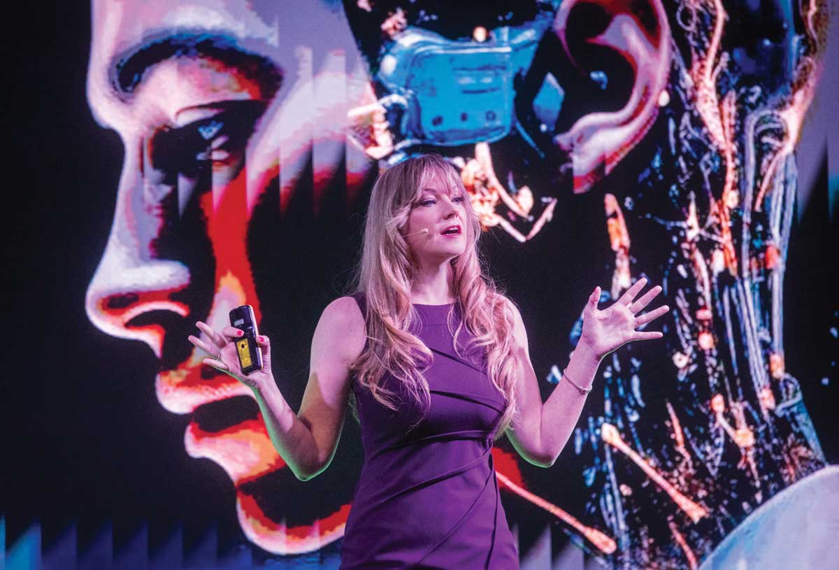 Kallman uses her creative background in theatre to make complex, technological concepts accessible to all Kallman uses her creative background in theatre to make complex, technological concepts accessible to all