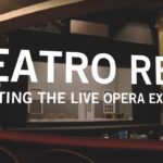 The interior of an opera house with text overlaying the picture, saying "Teatro real, Elevating the live opera experience"