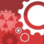 A red background with a number of cogs overlayed