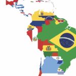 An outline of countries with different maps inside