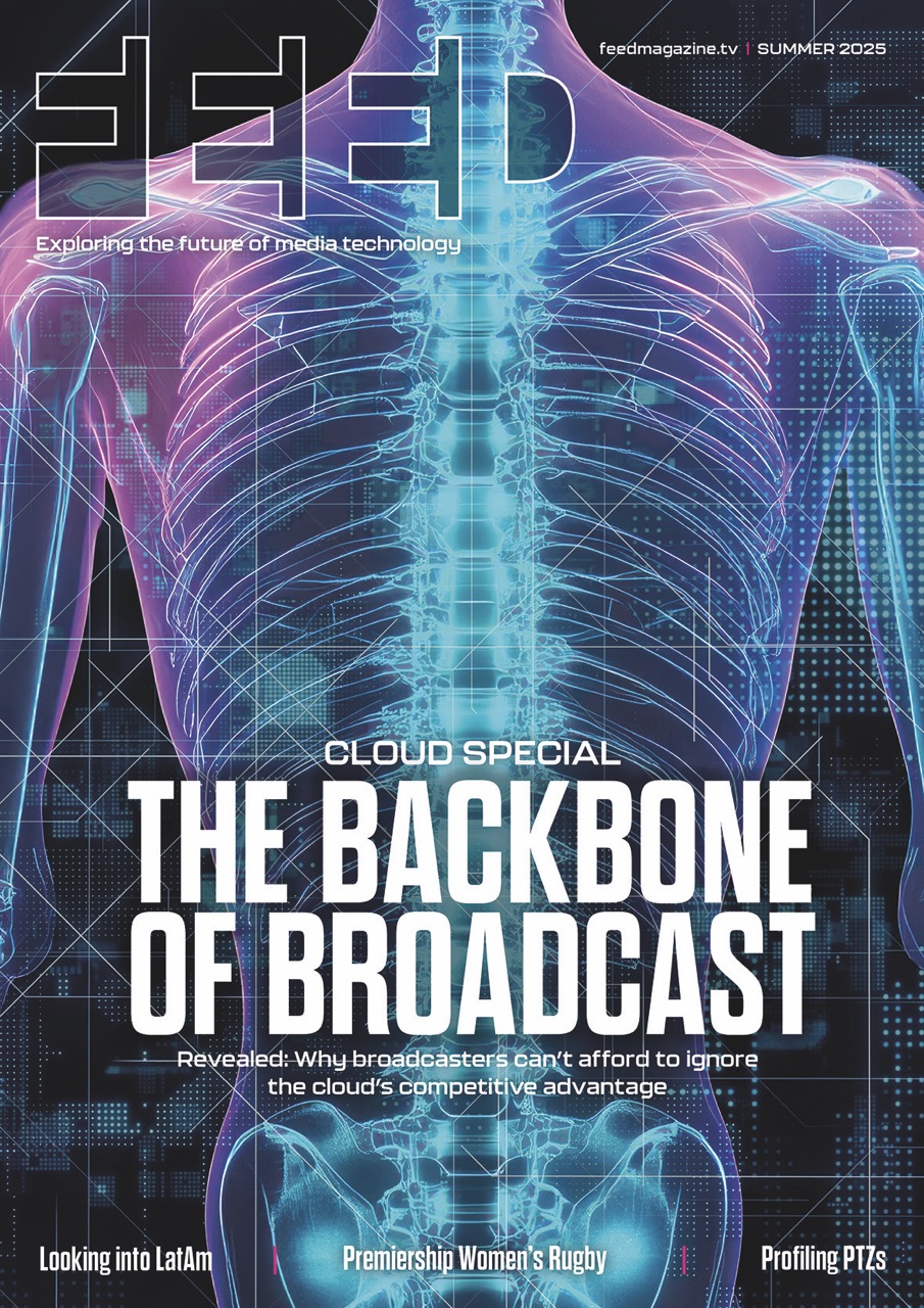 The front cover of a magazine showing an X-ray of a person's torso in blue light